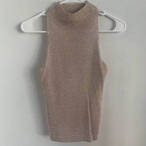 Metallic Mock Neck Tank